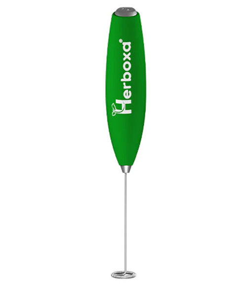 Herboxa electric mini whisk green for mixing powdered drinks